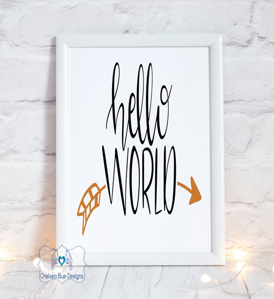 Hello World unframed print